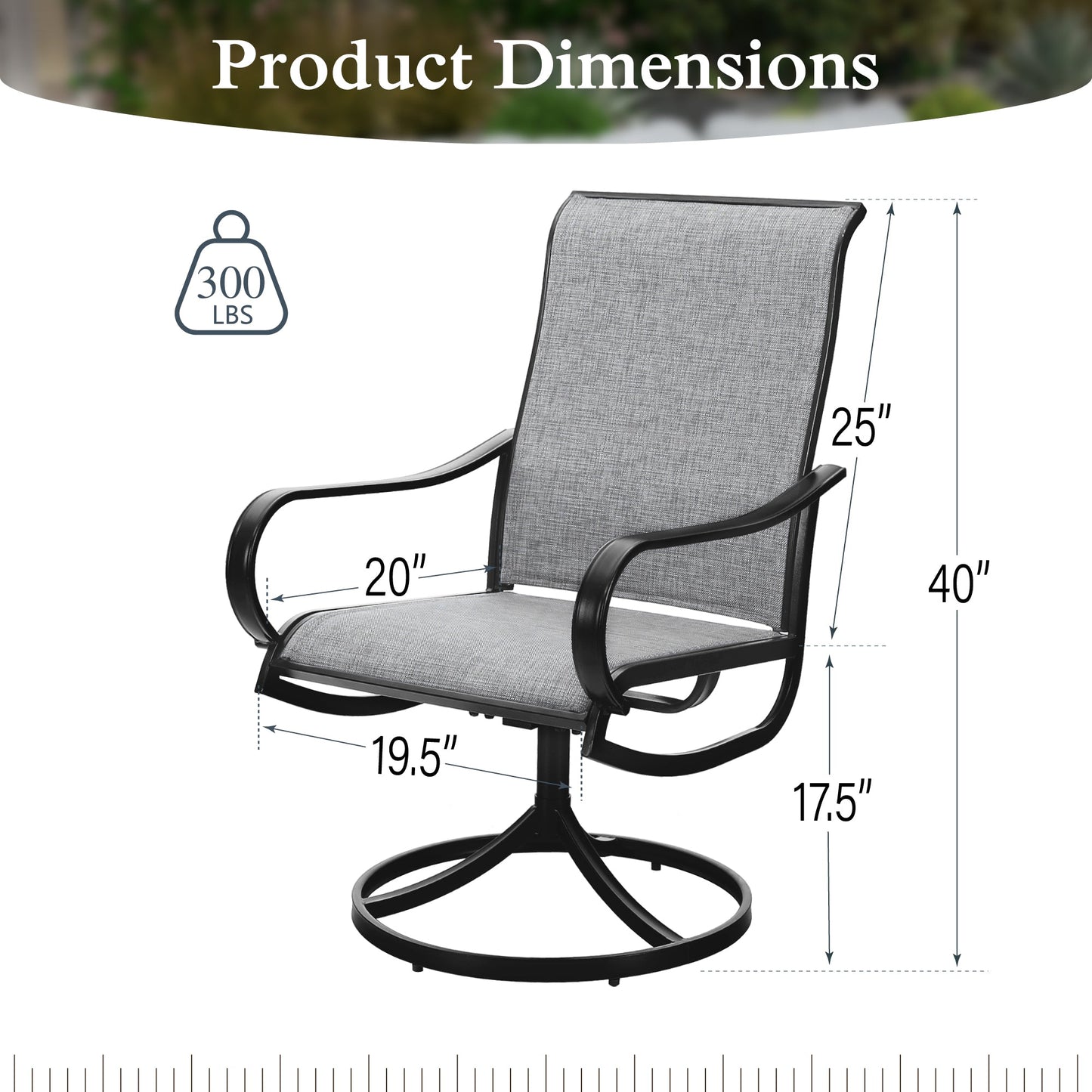 Sophia & William 8-Piece Outdoor Patio Dining Set with 13ft Gray Umbrella, Rectangle Table & Gray Textilene Chairs Furniture Set for 6