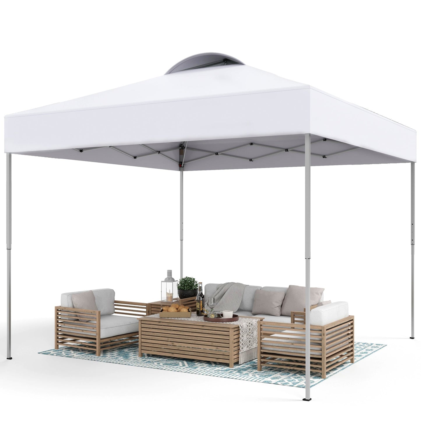 10'x10' Pop Up Canopy Tent Outdoor Event Instant Tent with Roller Bag, White