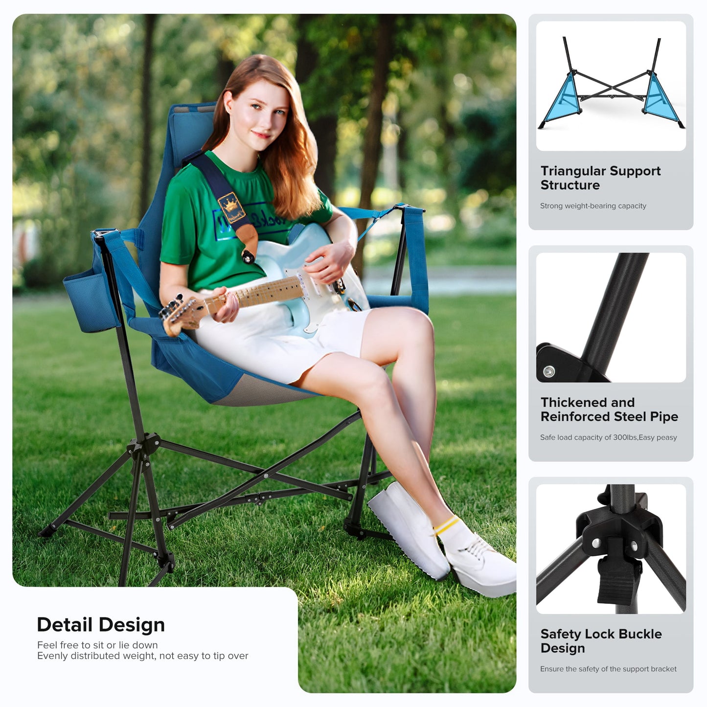 Alpha Joy Hammock Camping Chair Folding Rocking Chair