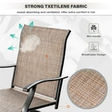 Sophia & William 2 Pcs Outdoor Swivel Metal Bar Stools Patio Height Textilene Chairs in Brown