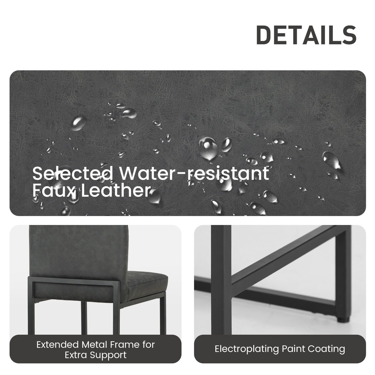 Sophia & William Counter Height Bar Stools with High Backrest Set of 4 Comfortable Modern Counter Stools for Kitchen & Home, Black