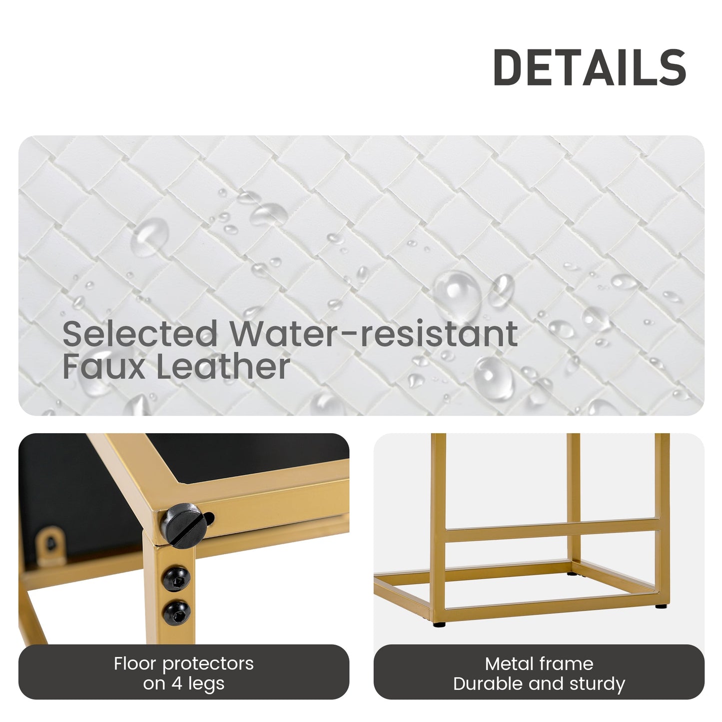 Sophia & William 24" Bar Stool Counter Height Bar Stools with Footres, White