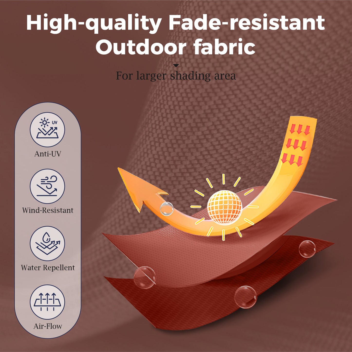 Alpha Joy 12x9ft Outdoor Patio Umbrella Large Rectangle Offset Cantilever Double Umbrella with 360° Rotation, Brick Red