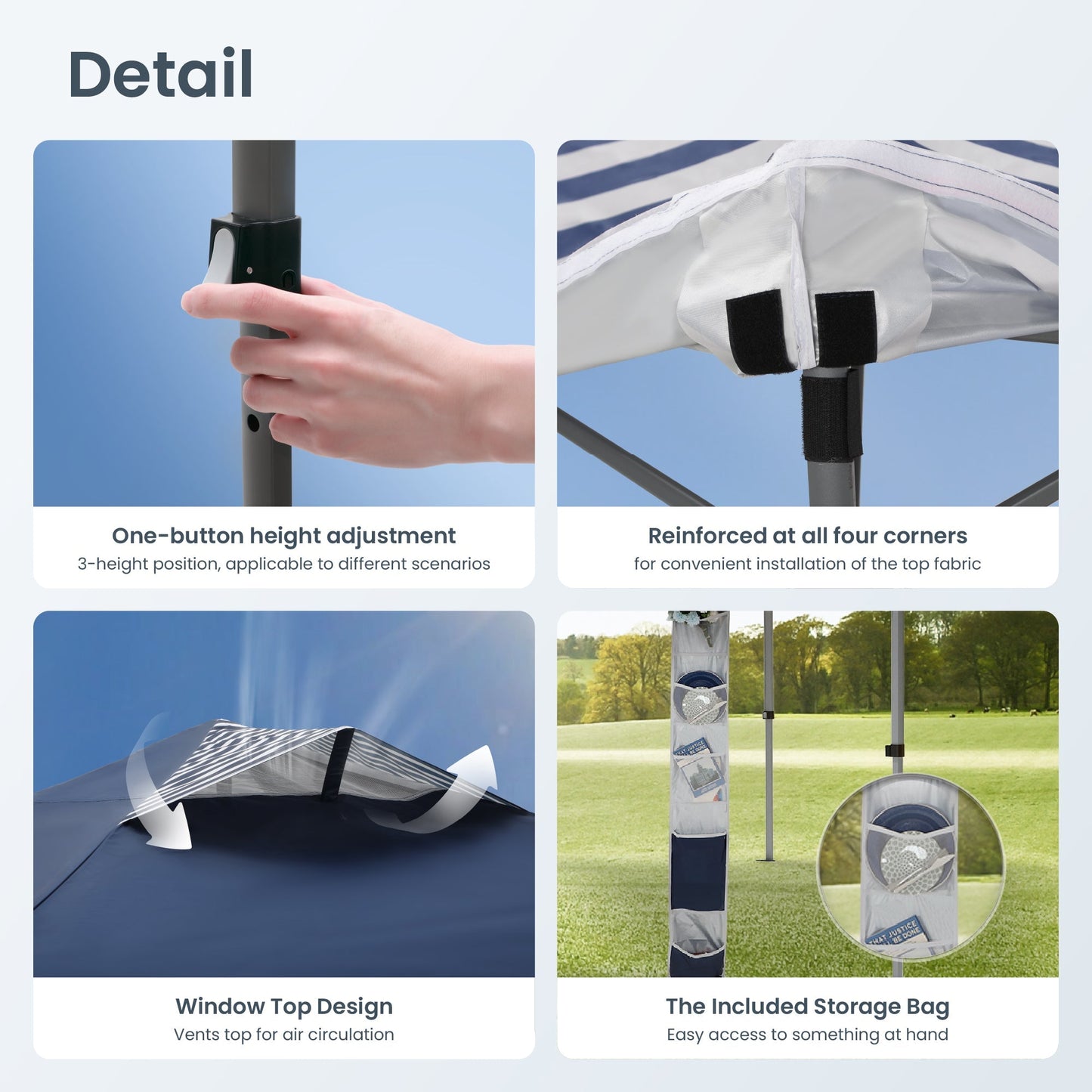 Alpha Joy 10'x10' Straight Leg Pop Up Canopy Tent Outdoor Event Instant Tent with Roller Bag, One-button Push Design