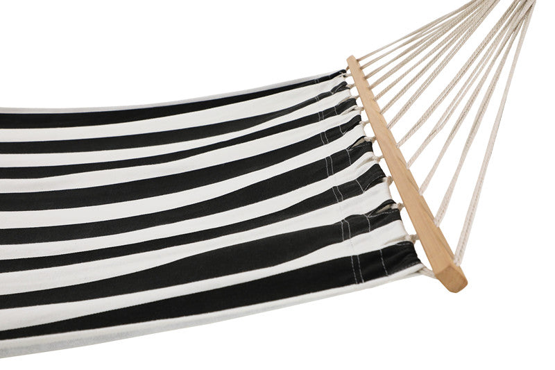 PREMIUM HOME SOLUTION Black and White Portable Hammock with Carry Bag for Backyard, Porch, Outdoor and Indoor Use