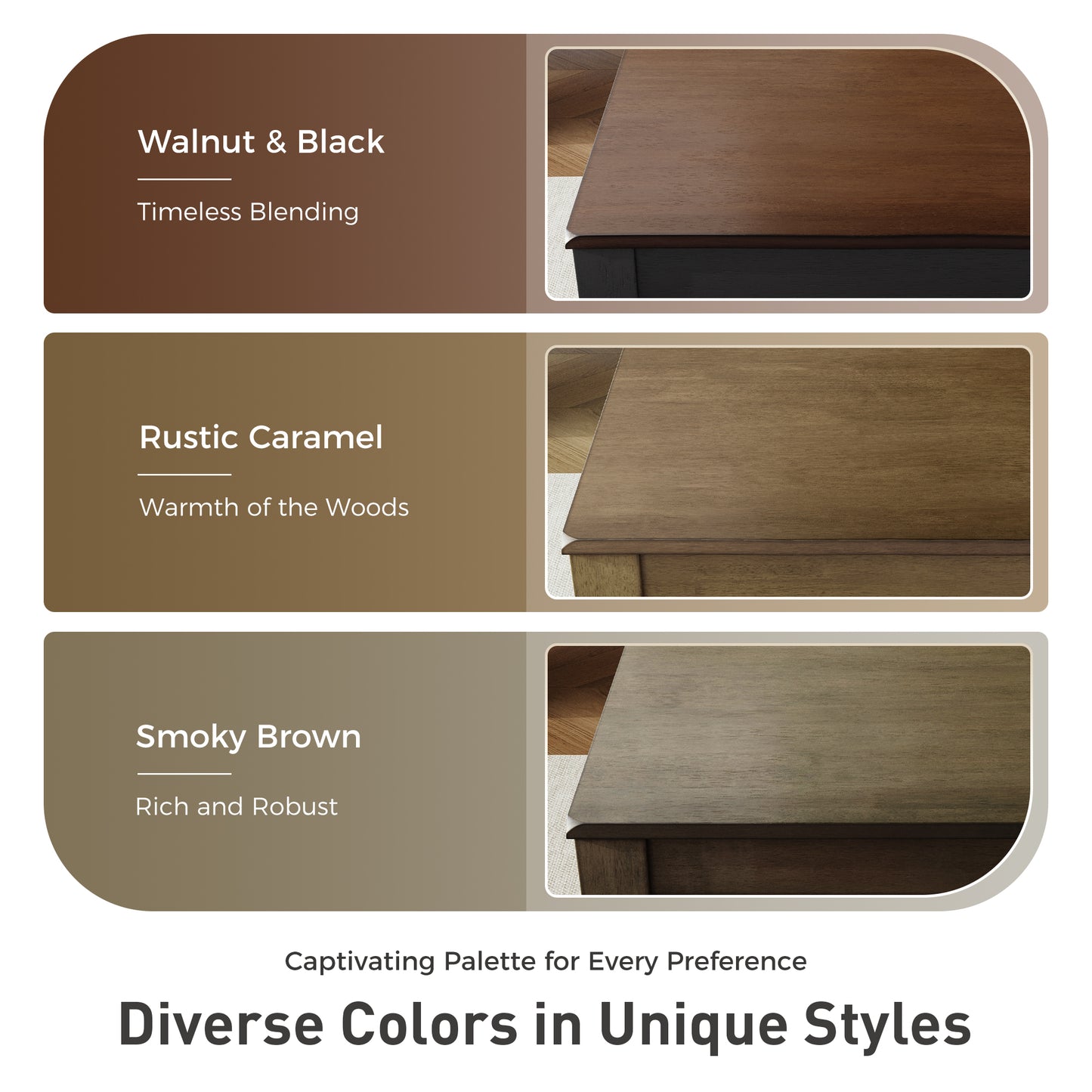 Alpha Joy 4 Pieces Dining Table Set for 4 Space-Saving Wood Kitchen Counter Height Bar Table, 2 Stools and Bench- Smoky Brown