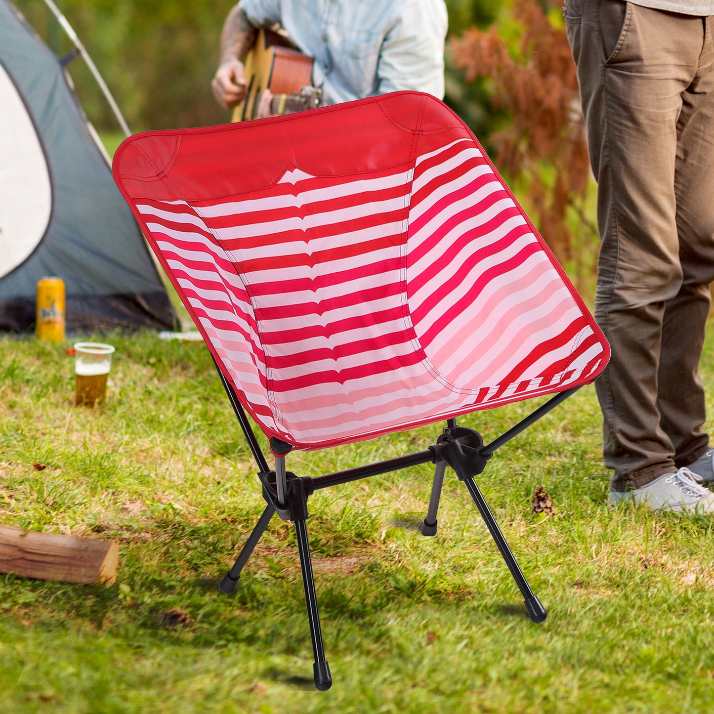 Sophia & William ultralight Compact Camping Chair Portable Folding Chair with Carry Bag, Red
