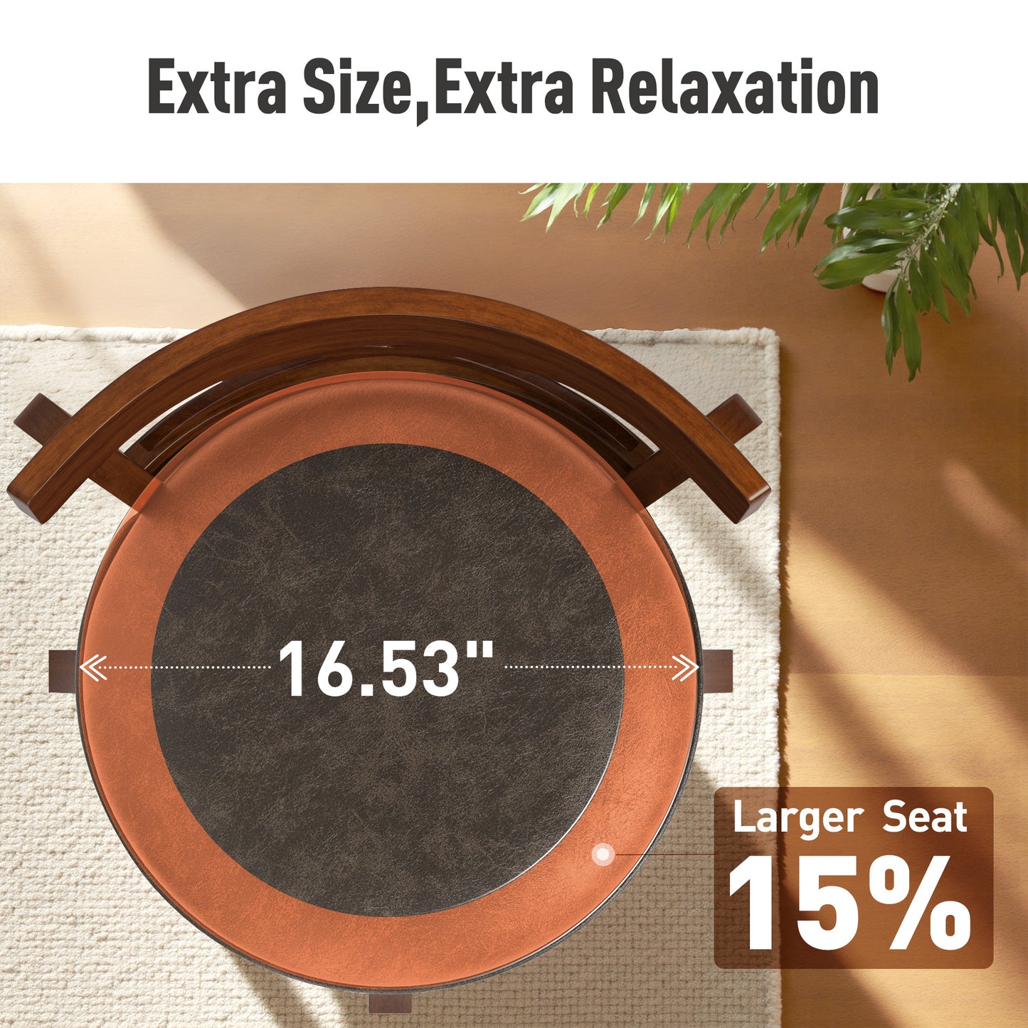 Sophia & William 30" Swivel Bar Stools, Set of 6 with Cross Back Durable Wood Frame Padded Counter Stools for Kitchen Island,Brown