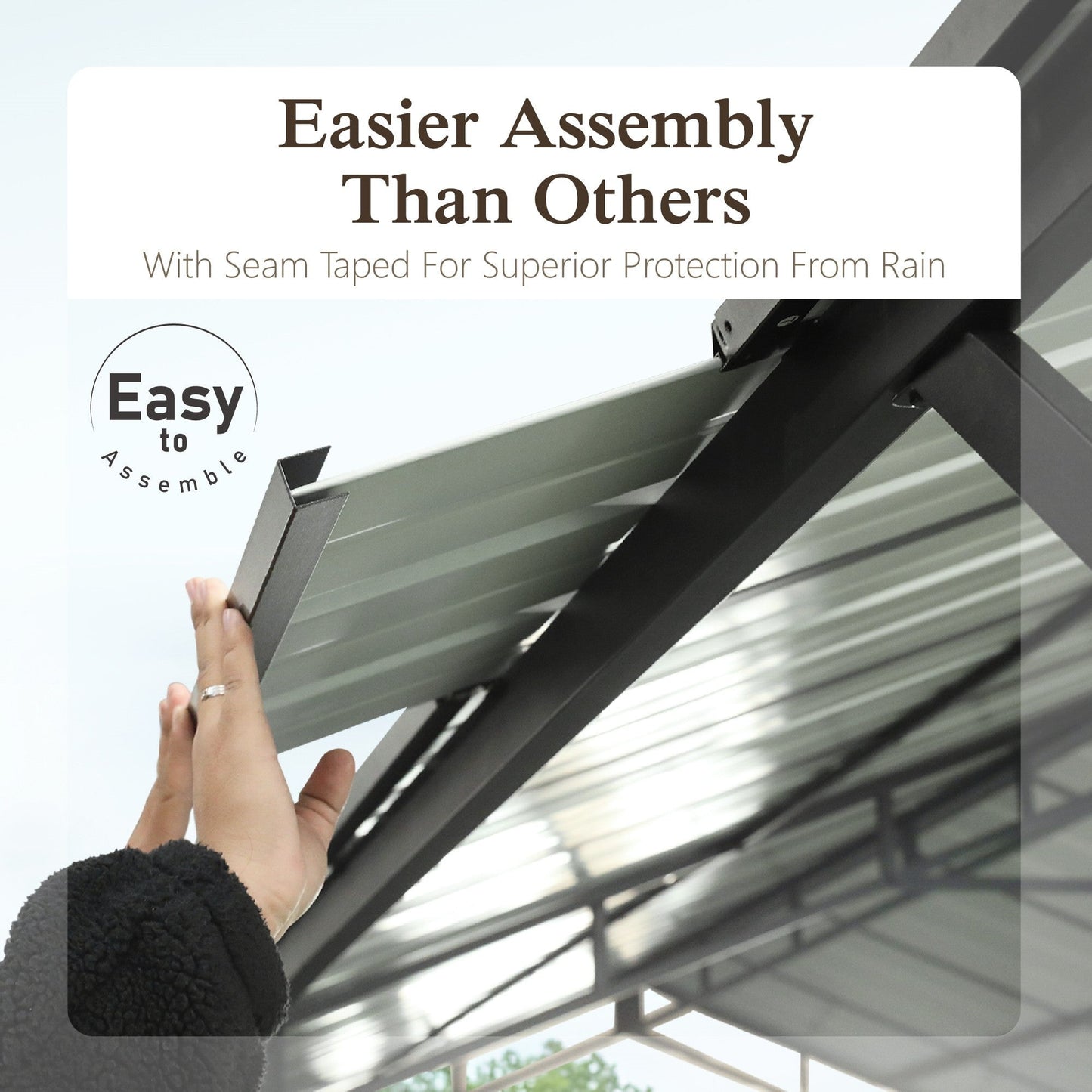 Alpha Joy 10' x 20' Metal Carport Heavy Duty Hardtop Carport Kits Galvanized Steel Roof Multi-Purpose Shelter