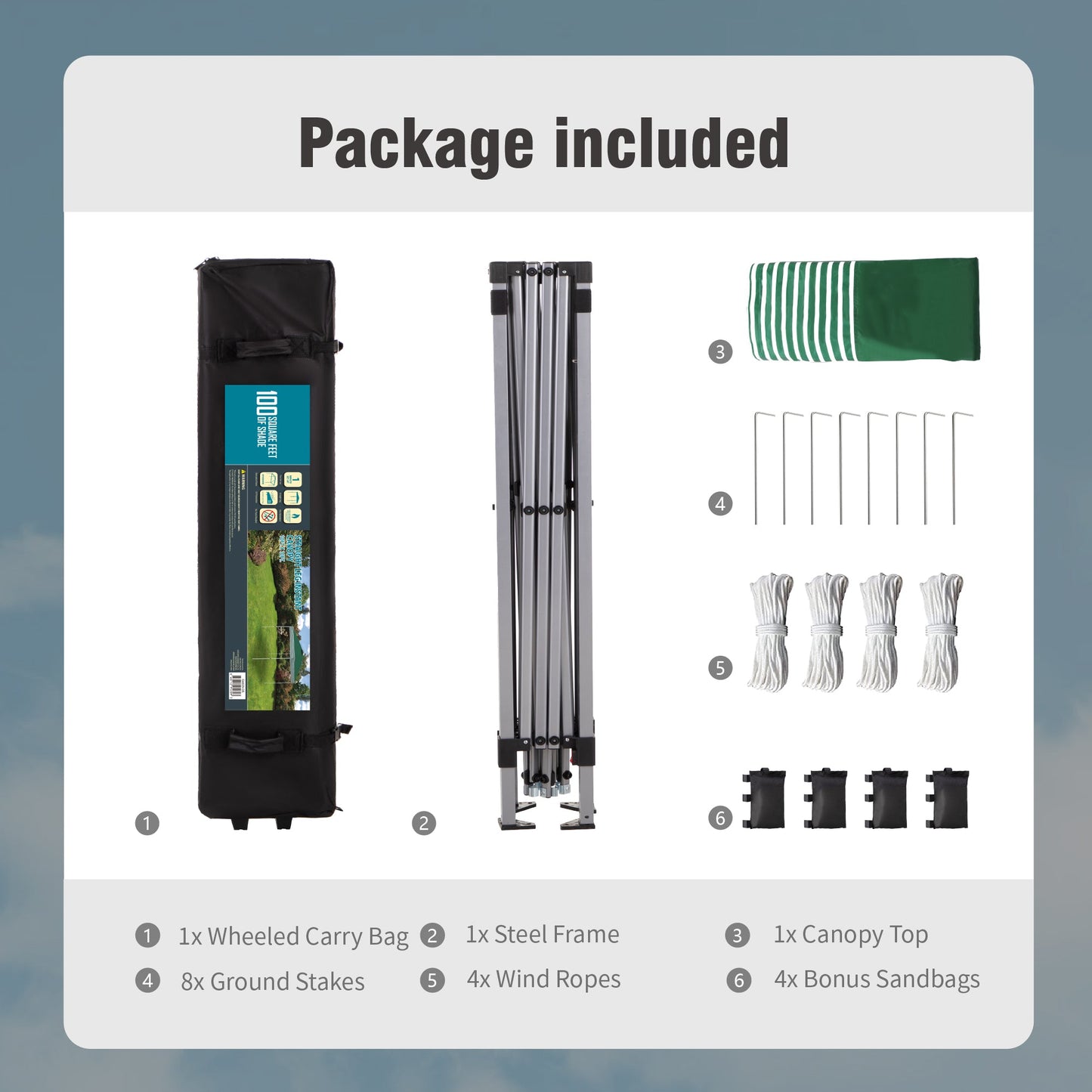 10'x 10' Pop up Canopy Tent Outdoor Event Instant Tent with Roller Bag