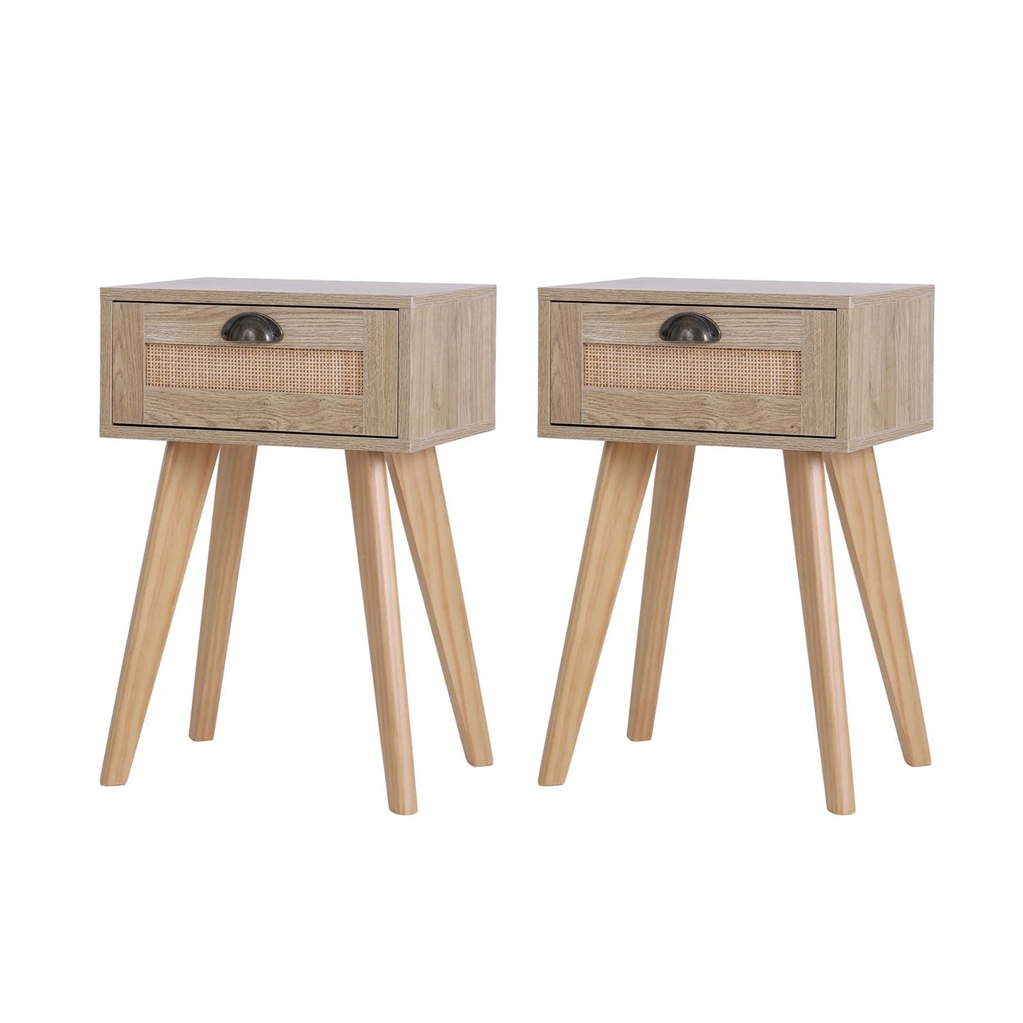 Sophia & William Rattan Drawer Accent Storage Cabinet for Living Room,Bedroom-Set of 2