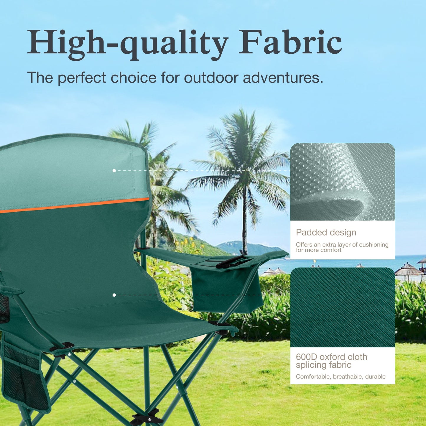 Sophia & William Foldable Canopy Chair Portable Camping Lounge Chair Outdoor Sunshade Canopy Chair with Cup Holder, Light Blue