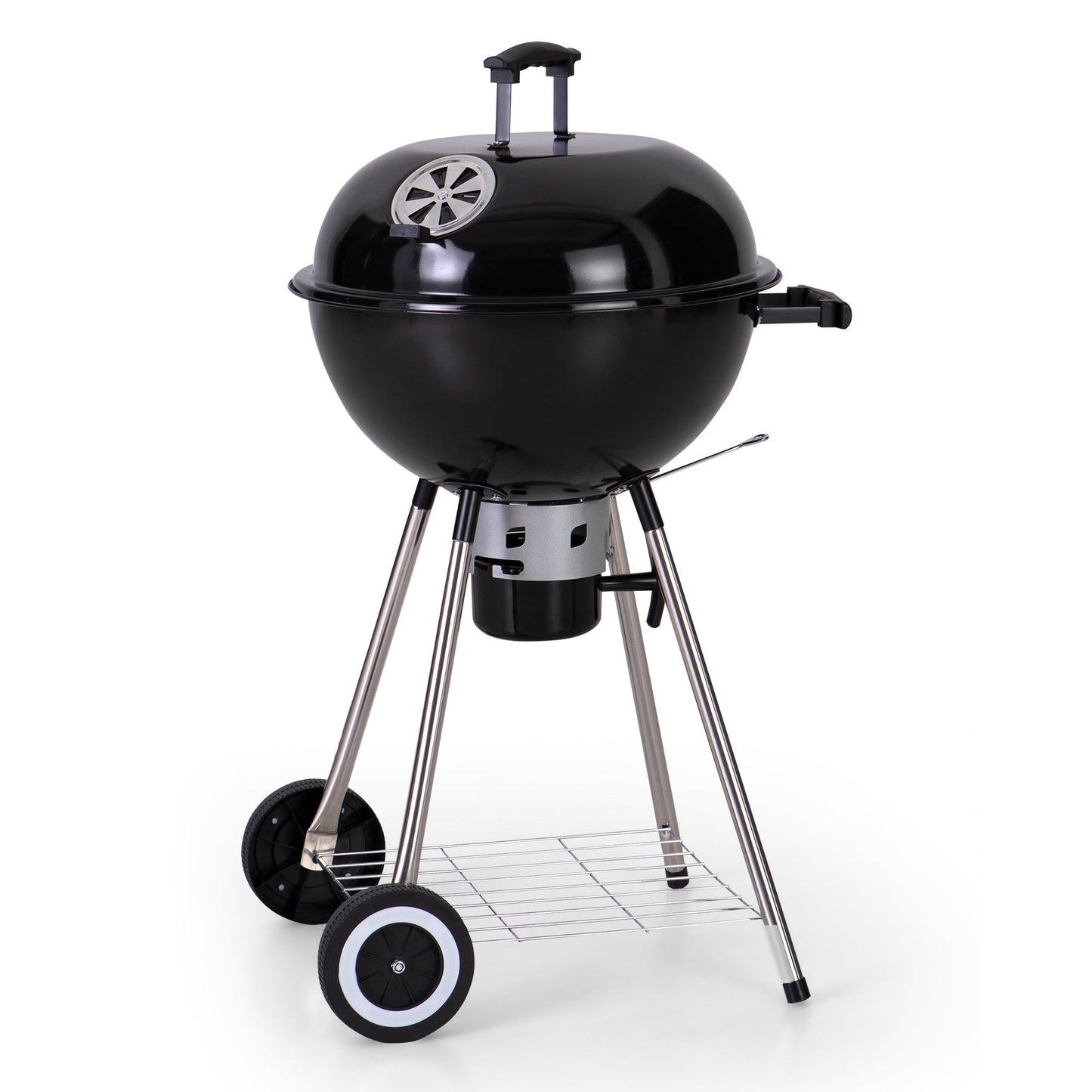 Sophia & William Portable 18" Kettle Charcoal BBQ Grill with Ash Catcher and Wheels