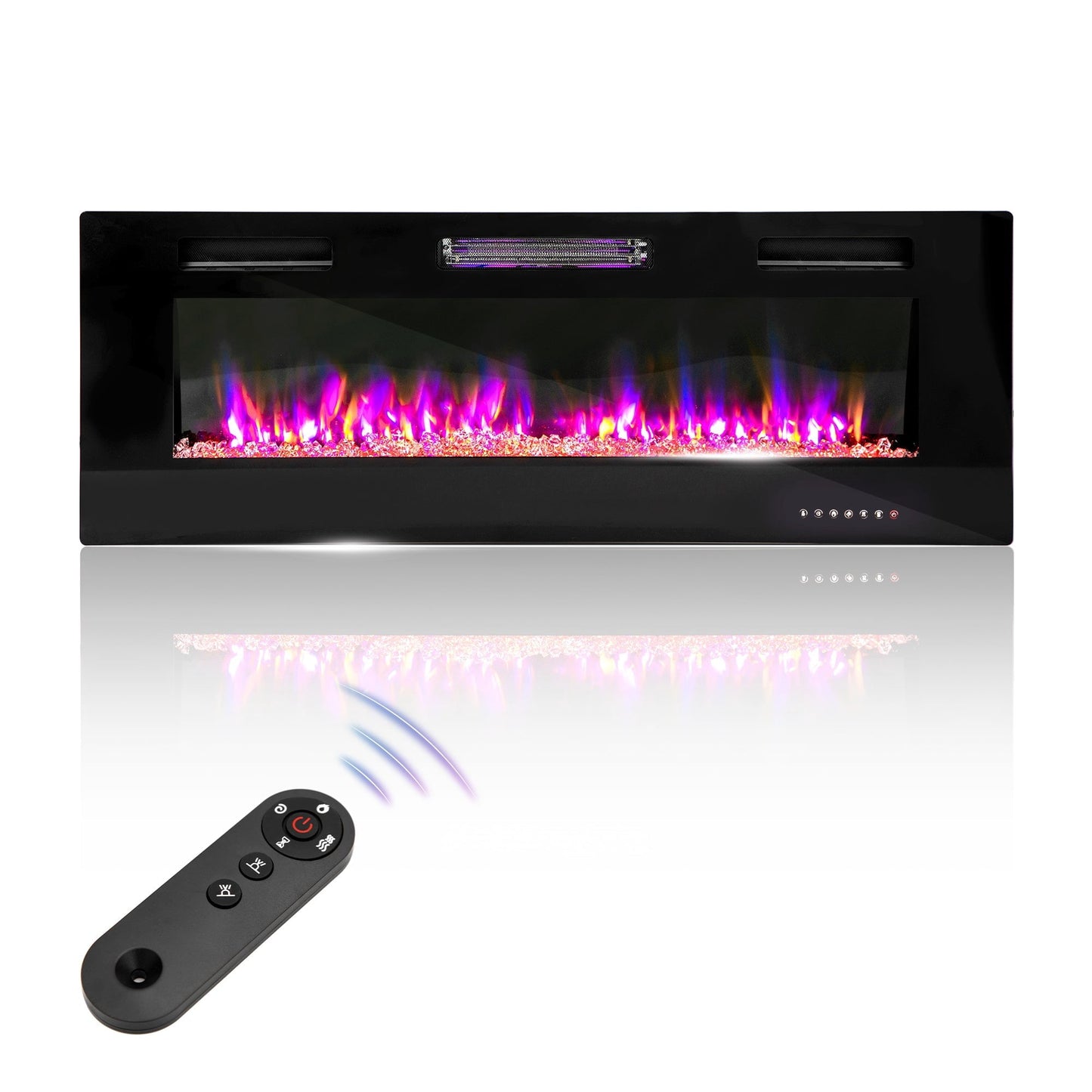 Sophia & William 50 inch Electric Fireplace,Recessed Wall Mounted Fireplace Insert,Ultra-Thin Linear Fireplace