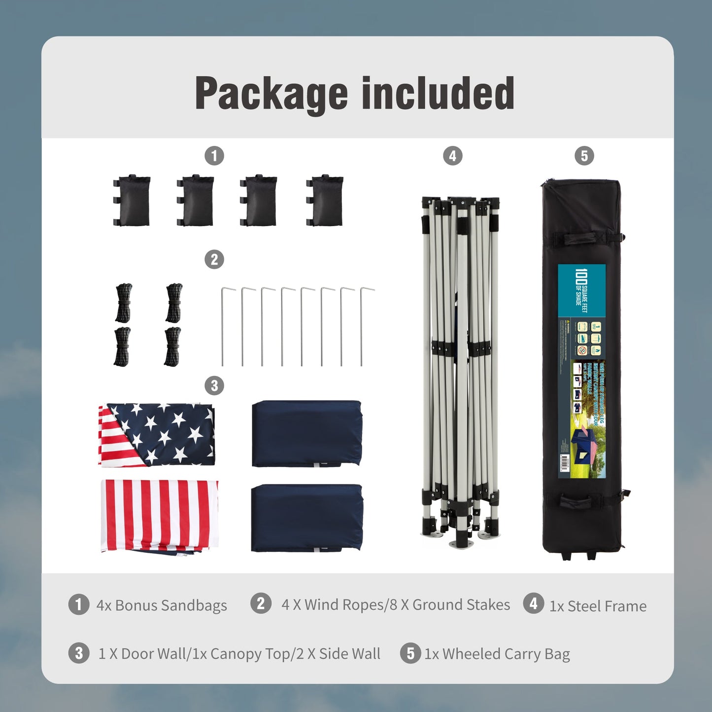 10'x 10'ft Pop Up 3 Height Adjustable Canopy Tent with 4 Side Walls