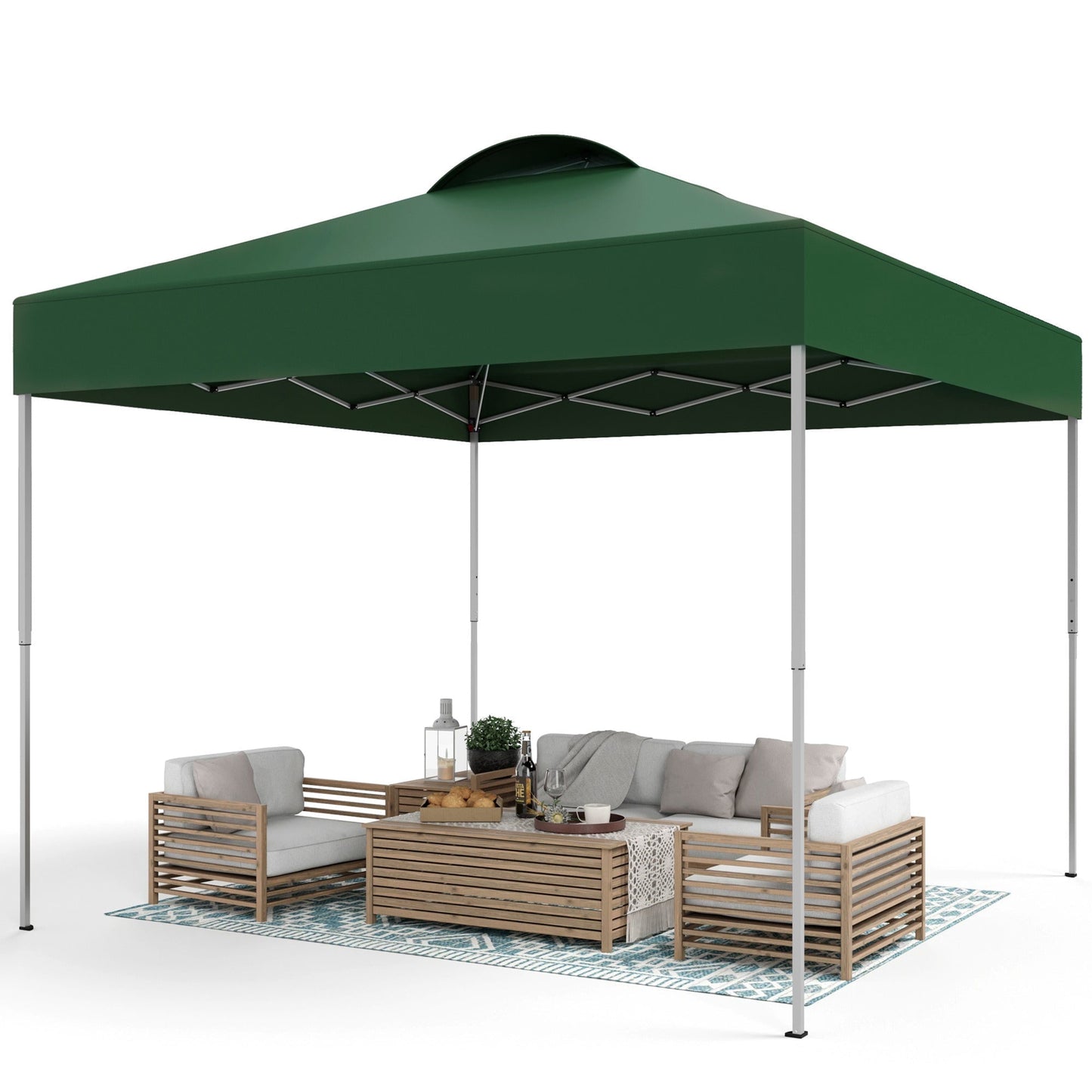 10'x10' Pop Up Canopy Tent Outdoor Event Instant Tent with Roller Bag, Green