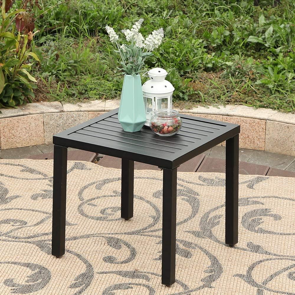 Sophia & William Patio Square E-coated Black Metal Side Table