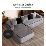 Alpha Joy Convertible Sectional Sofa Couch 3 Seat Modern L-Shaped Sofa Corduroy Compressed Sofa for Living Room