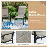 Sophia & William 5 Pieces Metal Patio Dining Set for 4 Outdoor Textilene Chairs & Round Table Furniture Set