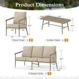 Sophia & William 5-Seat Patio Outdoor Furniture Set Windsor Wood-like Sofa & Chairs Conversation Set
