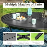 Sophia & William 5 Pieces Metal Patio Dining Set for 4 Outdoor Textilene Chairs & Round Table Furniture Set