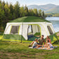 Sophia & William 10 Person Camping Tent 14x10FT All-Weather Large Family Cabin Tent with 2-Room Partition, Green