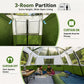 Sophia & William 12 Person Camping Tent 16x11FT All-Weather Large Family Cabin Tent with 3 Rooms and 6 Mesh Windows, Green