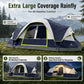 Sophia & William 10 Person Camping Tent 18x9ft Cabin Tent with Removable Divider and Mesh Screen Windows, Blue