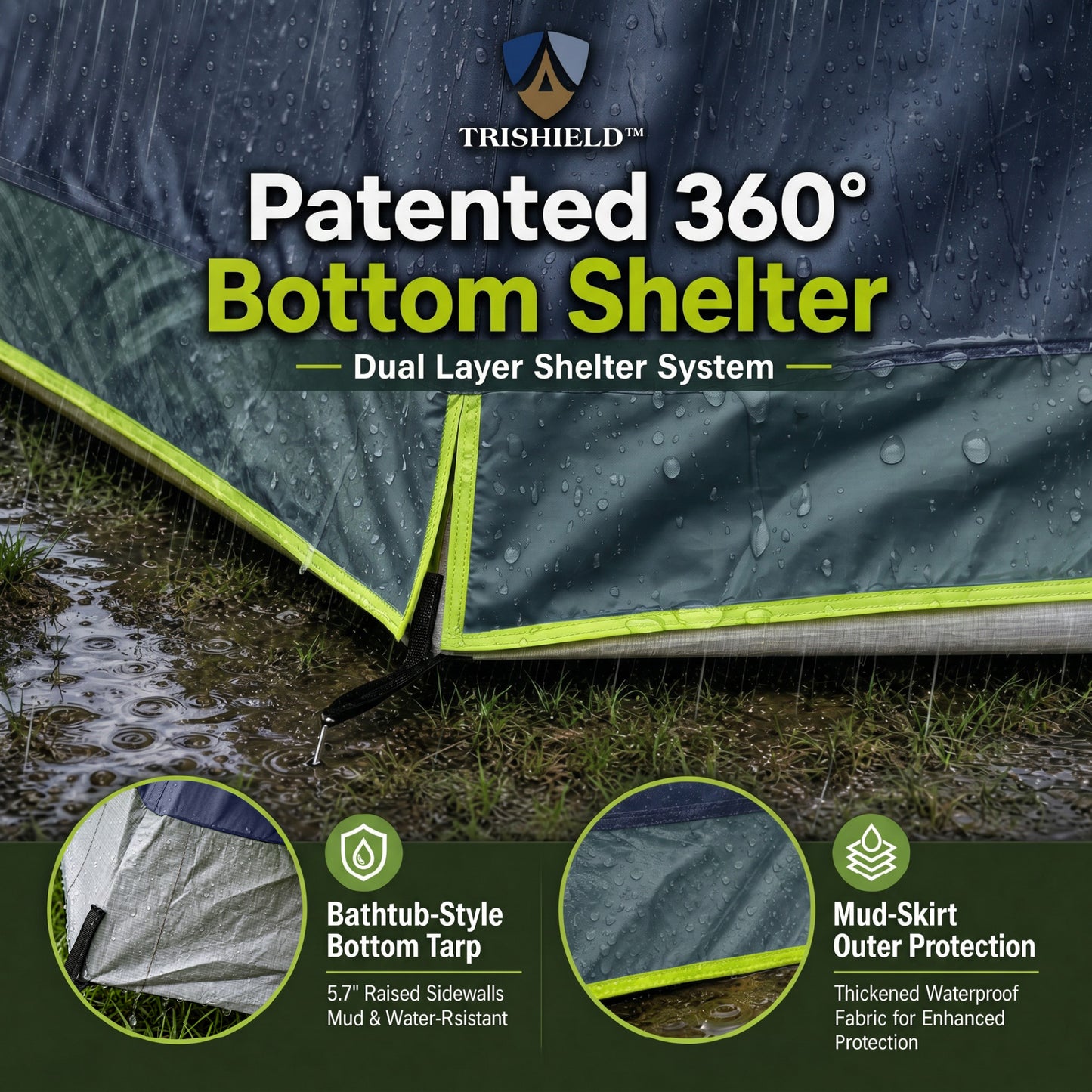 Sophia & William 10 Person Camping Tent 18x9ft Cabin Tent with Removable Divider and Mesh Screen Windows, Blue
