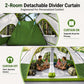 Sophia & William 10 Person Camping Tent 18x9ft Cabin Tent with Removable Divider and Mesh Screen Windows, Green