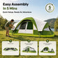 Sophia & William 10 Person Camping Tent 18x9ft Cabin Tent with Removable Divider and Mesh Screen Windows, Green