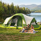 Sophia & William 10 Person Camping Tent 18x9ft Cabin Tent with Removable Divider and Mesh Screen Windows, Green
