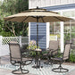 Alpha Joy  10ft 3 Tier Auto-Tilt Outdoor Patio Umbrella Beach Garden Double Vented Table Umbrella with Push Button and Crank,Beige
