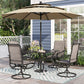Alpha Joy 10ft 3-Tier Auto-Tilt Patio Umbrella, Steel Pole & Ribs ¨C Double Vented, Push-Button Tilt & Crank, Beige