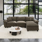 Sophia&William 123.6"L Modular Sectional Sofa Sets, Modern Chenille Cloud Couch 3-Seat Modular Sectional Sofa with 3 Pillows for Living Room,Ash Gray