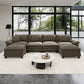Sophia&William 157.5"L Modular Sectional Sofa Sets, Modern Chenille Cloud Couch 6-Seat Oversized Sofa with 4 Pillows & 2 Ottomans for Living Room,Ash Gray