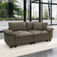 Sophia&William 87.5"L Modular Sectional Sofa Sets, Modern Chenille Cloud Couch 7-Seat Sofa Loveseat with 2 Pillows for Living Room,Ash Gray