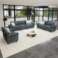 Sophia&William 6-Seat Sectional Sofa Sets, Modern Cloud Couch Deep Seat Modular Sofa with Corduroy Frame & 6 Pillows for Living Room, Apartment, Blue