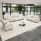 Sophia&William 6-Seat Sectional Sofa Sets, Modern Cloud Couch Deep Seat Modular Sofa with Corduroy Frame & 6 Pillows for Living Room, Apartment, White