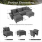 Sophia&William U-Shaped Modular Sectional Sofa Sets for Living Room, Modern 5-Seat Chenille Cloud Couch Oversized Sectional with 3 Throw Pillows & 2 Ottomans, Gray