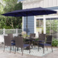Alpha Joy 13x6.5ft Double-Sided Extra Large Outdoor Patio Market Rectangle Umbrella with Crank Handle, Navy Blue
