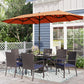 Alpha Joy 13x6.5ft Double-Sided Extra Large Outdoor Patio Market Rectangle Umbrella with Crank Handle, Orange Red