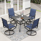 Sophia & William 5 Piece Outdoor Patio Dining Set Textilene Chairs and Table Furniture Set, Blue