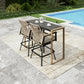 Sophia & William 3PCS Patio Outdoor Bar Set Wicker Rattan Bar Height Swivel Stools & Table Furniture Bistro Set