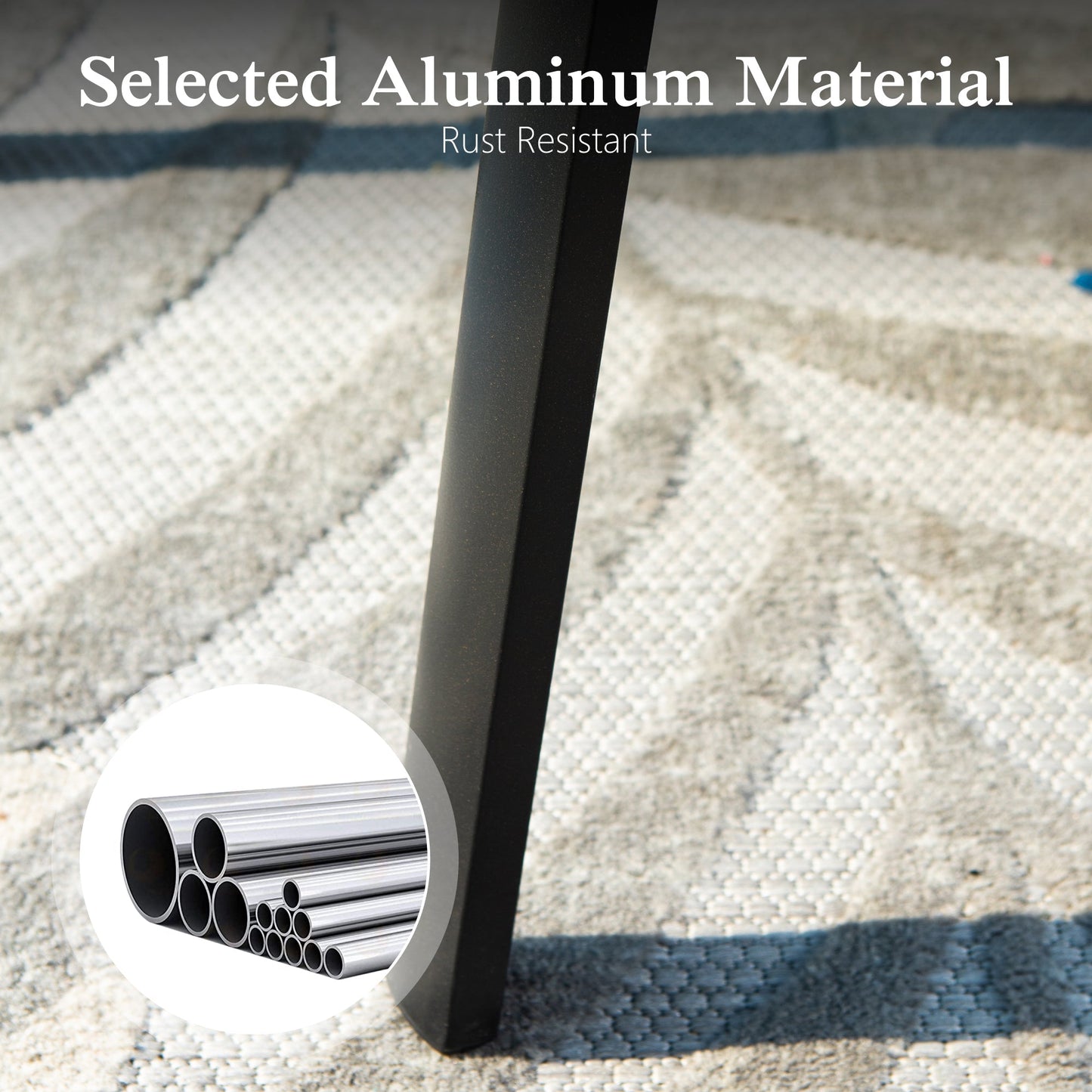 Sophia & William Patio Outdoor Dining Chairs Lightweight Aluminum Stackable Chairs Set of 2 - Beige