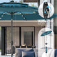 Alpha Joy 10ft 3-Tier Auto-Tilt Patio Umbrella, Steel Pole & Ribs ¨C Double Vented, Solar Lights, Peacock Blue & Cerulean