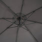 Alpha Joy 10ft Outdoor Patio Offset Market Hanging Umbrella with 8 Steel Ribs & Cross Base(No Weight), Grey