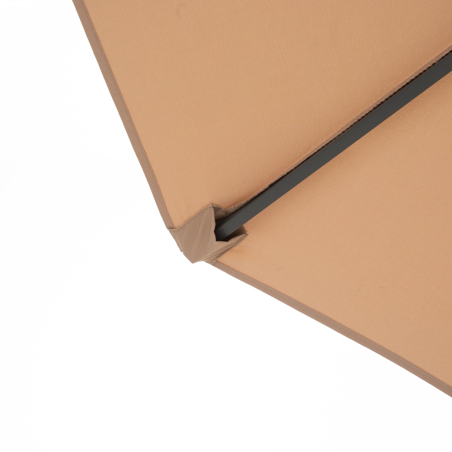 Alpha Joy 10ft Outdoor Patio Offset Market Hanging Umbrella with 8 Steel Ribs & Cross Base(Include Weight), Beige