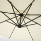 Alpha Joy 10ft Outdoor Patio Offset Market Hanging Umbrella with 8 Steel Ribs & Cross Base(No Weight), White