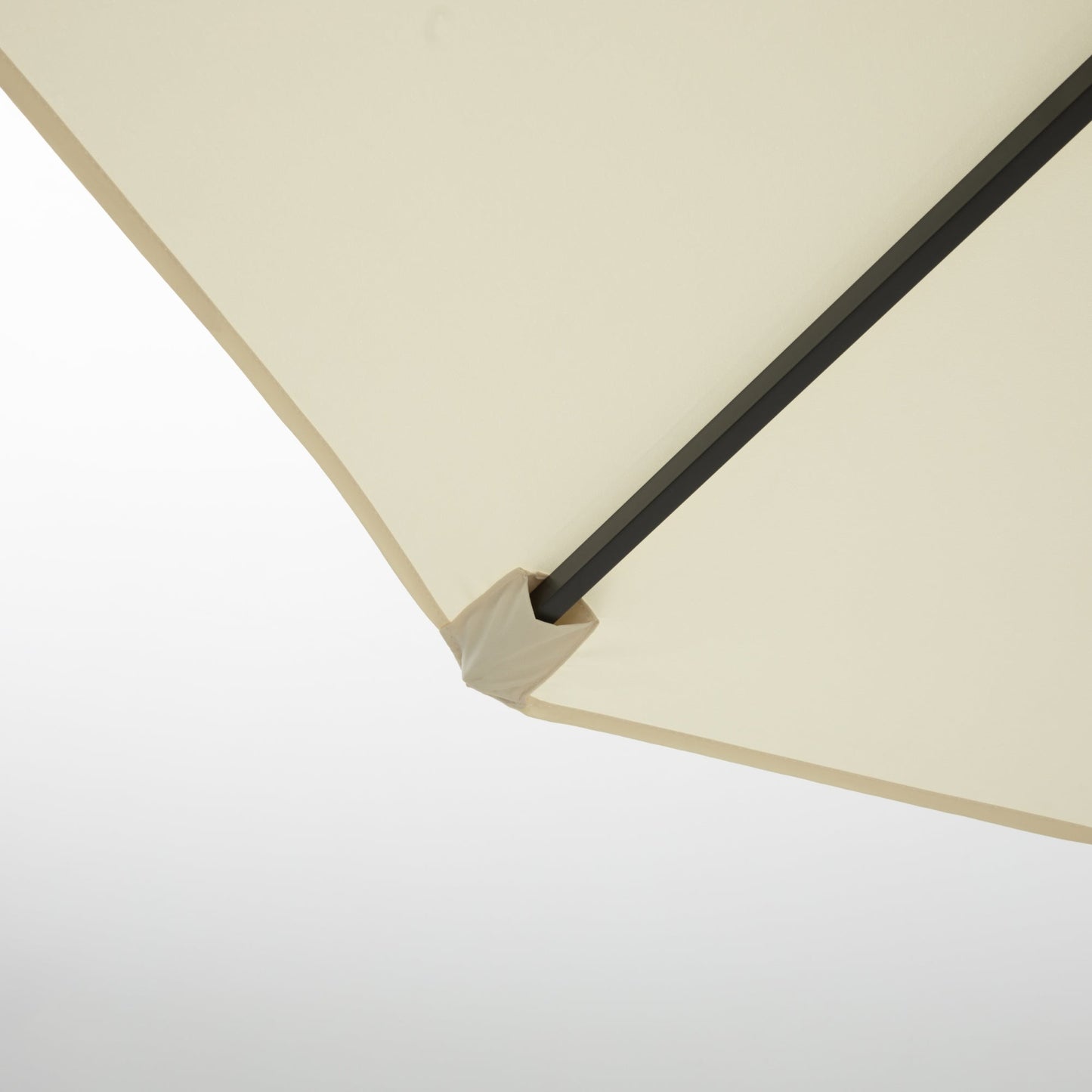 Alpha Joy 10ft Outdoor Patio Offset Market Hanging Umbrella with 8 Steel Ribs & Cross Base(No Weight), White